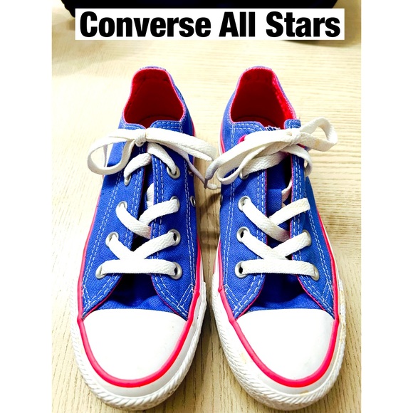 Converse‎ All Stars lite blue and pink trim Sneakers Sz 6 - Picture 1 of 7